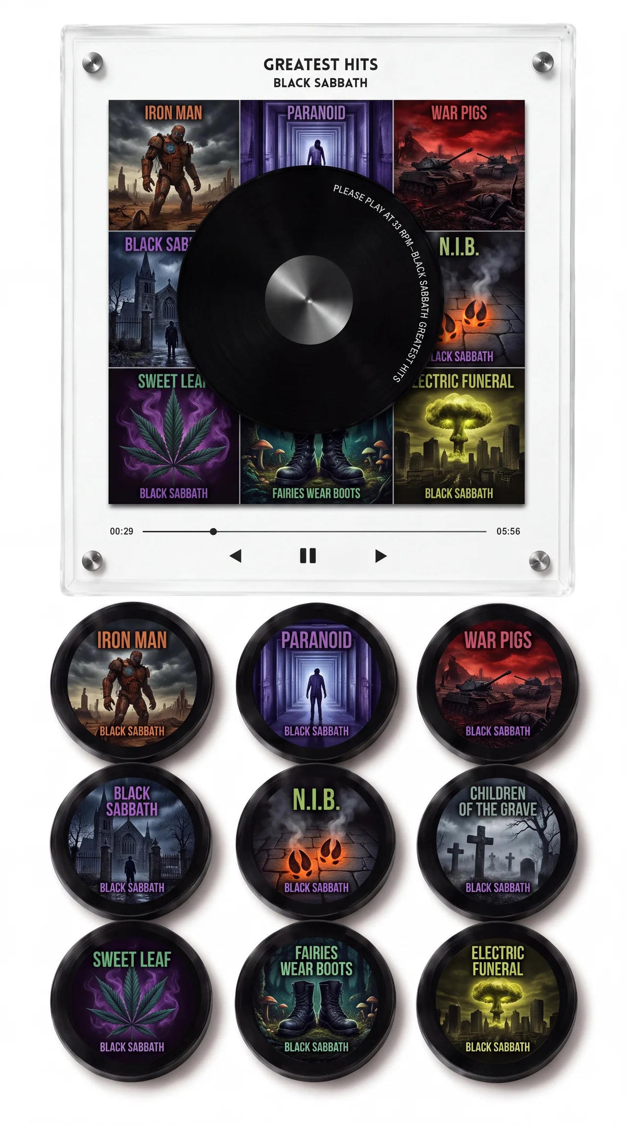 Kit de Vinis Magnéticos Black Sabbath